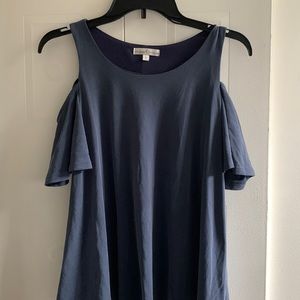 Blue Cold shoulder top